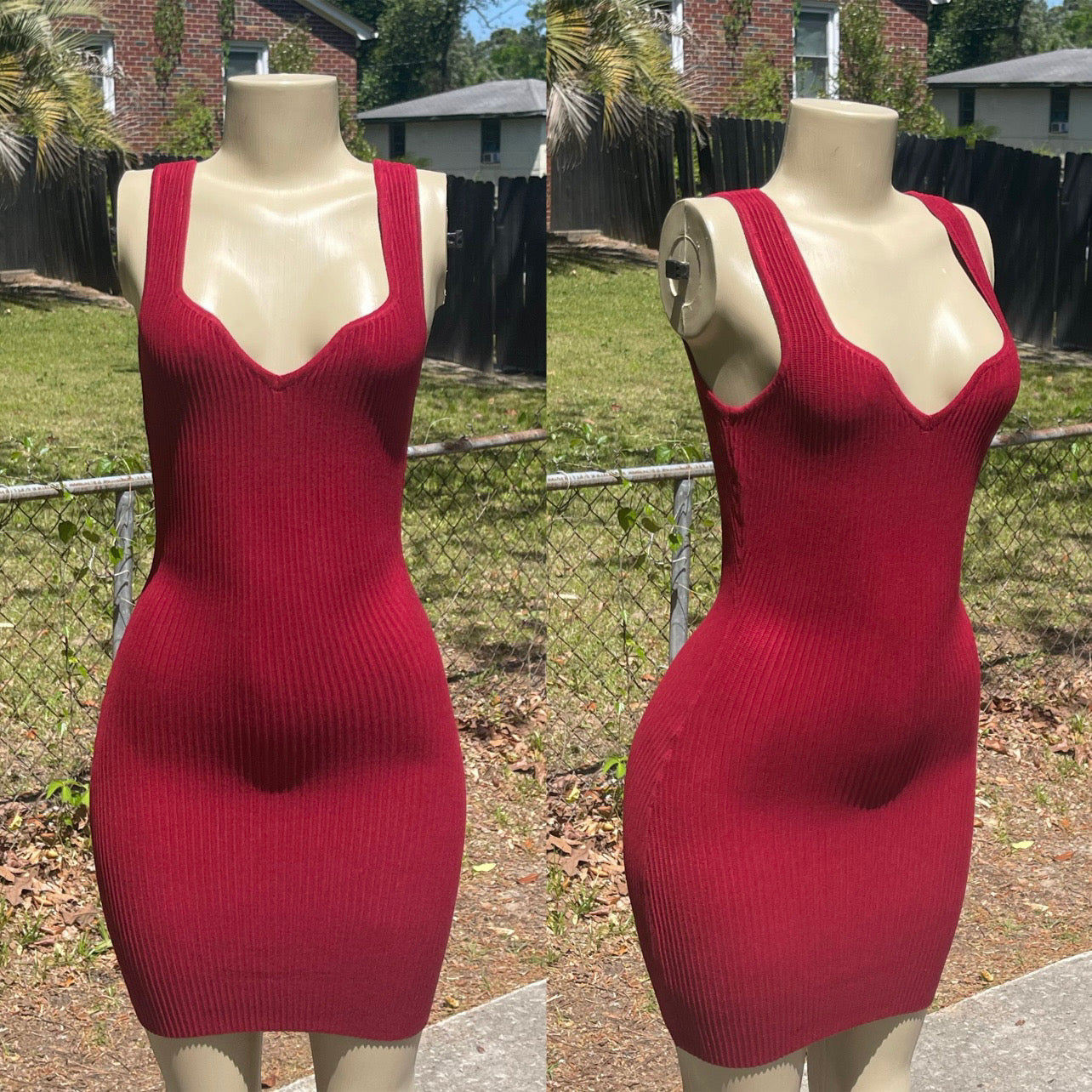 “Nina” Dress (Burgundy)