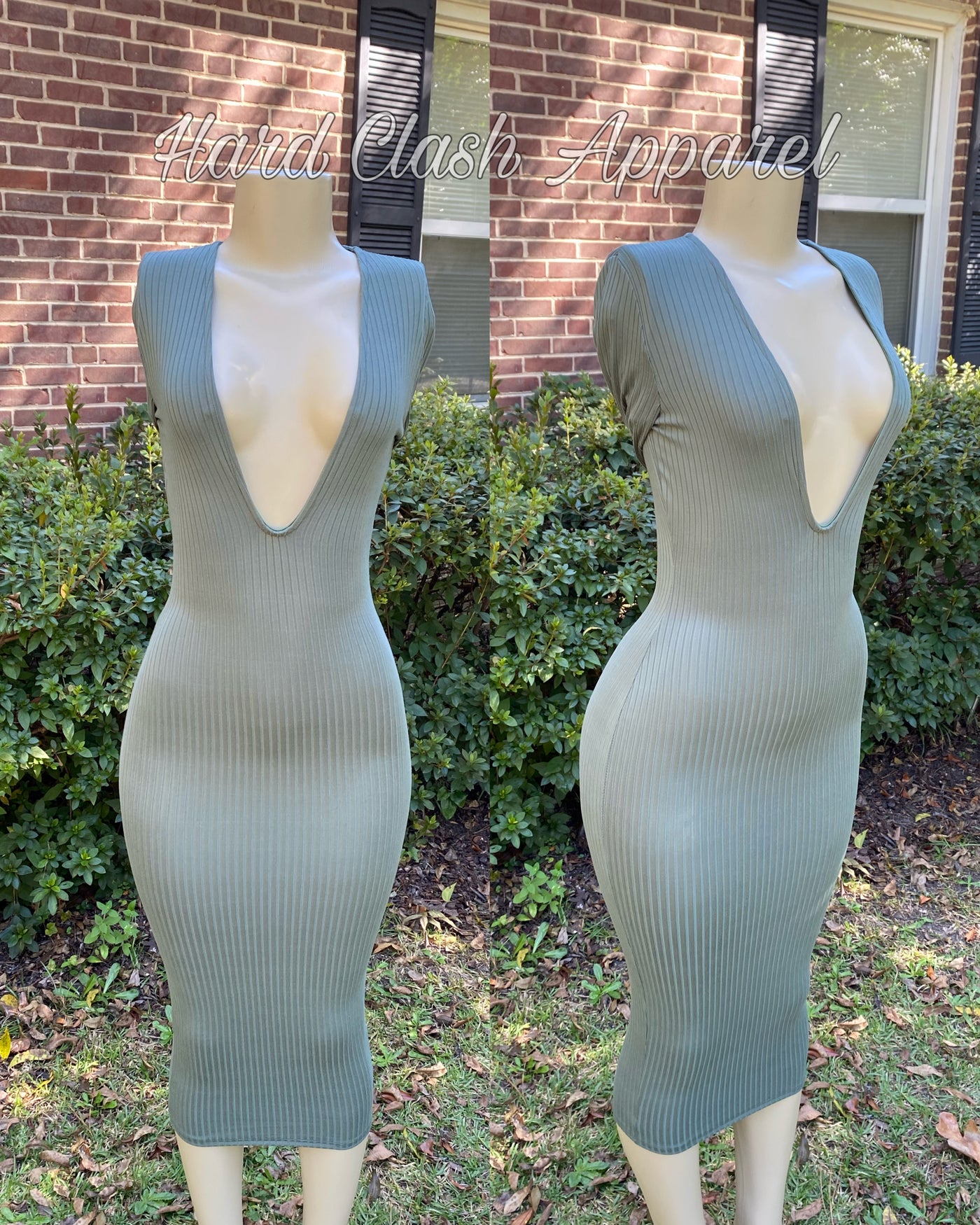 “Leolla” Dress (Olive & Nude)