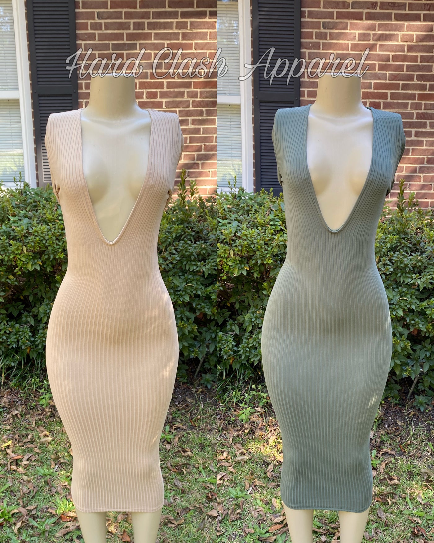 “Leolla” Dress (Olive & Nude)