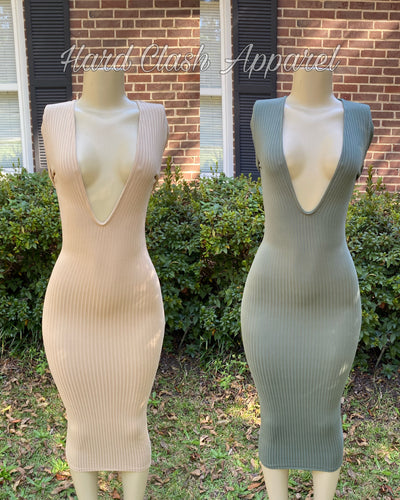 “Leolla” Dress (Olive & Nude)